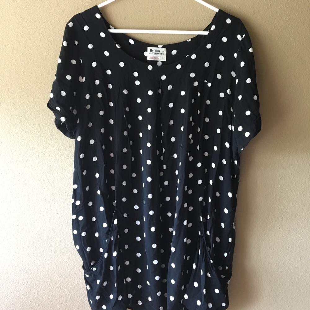 Classy Polka-Dot Tunic, Size - XL